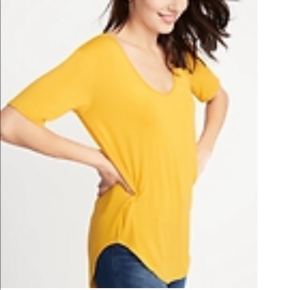 Old Navy Gold XL luxe curved tunic top - Picture 2 of 2
